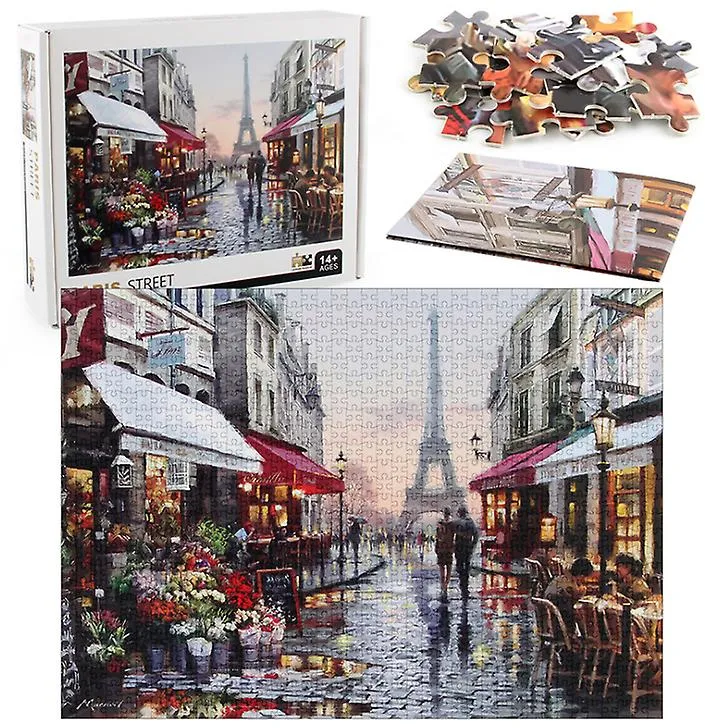 1000pcs Paris Flower Street Jigsaw DIY Puzzle Toys Assembling Picture Decoration AZ13803