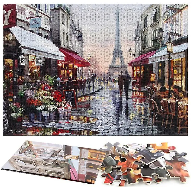 1000pcs Paris Flower Street Jigsaw DIY Puzzle Toys Assembling Picture Decoration AZ13803