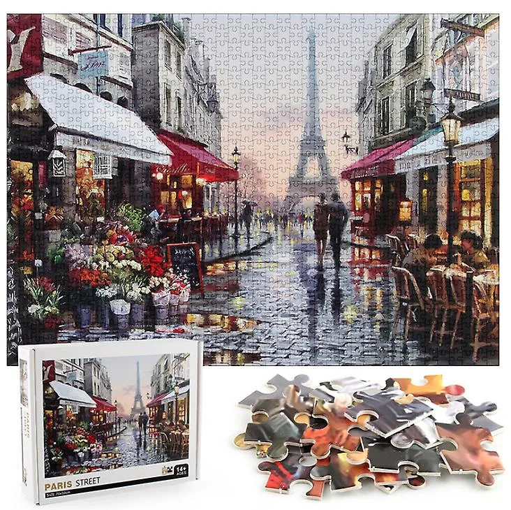 1000pcs Paris Flower Street Jigsaw DIY Puzzle Toys Assembling Picture Decoration AZ13803