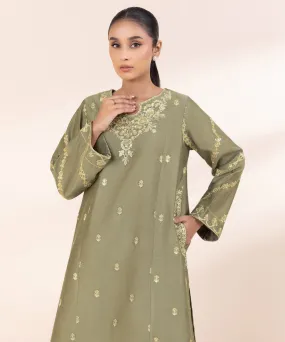 2 Piece - Embroidered Cotton Net Suit