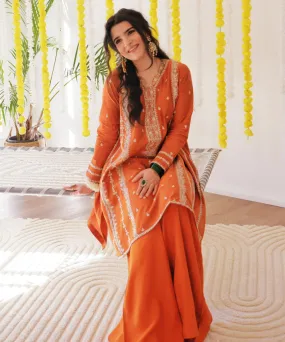 2 Piece - Embroidered Cotton Net Suit