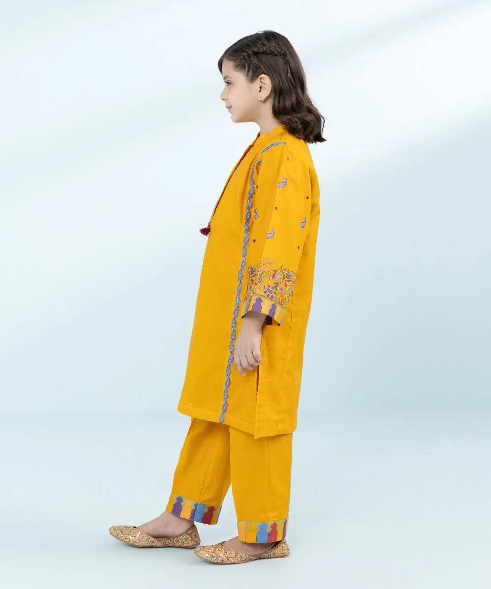 2 Piece - Embroidered Khaddar Suit