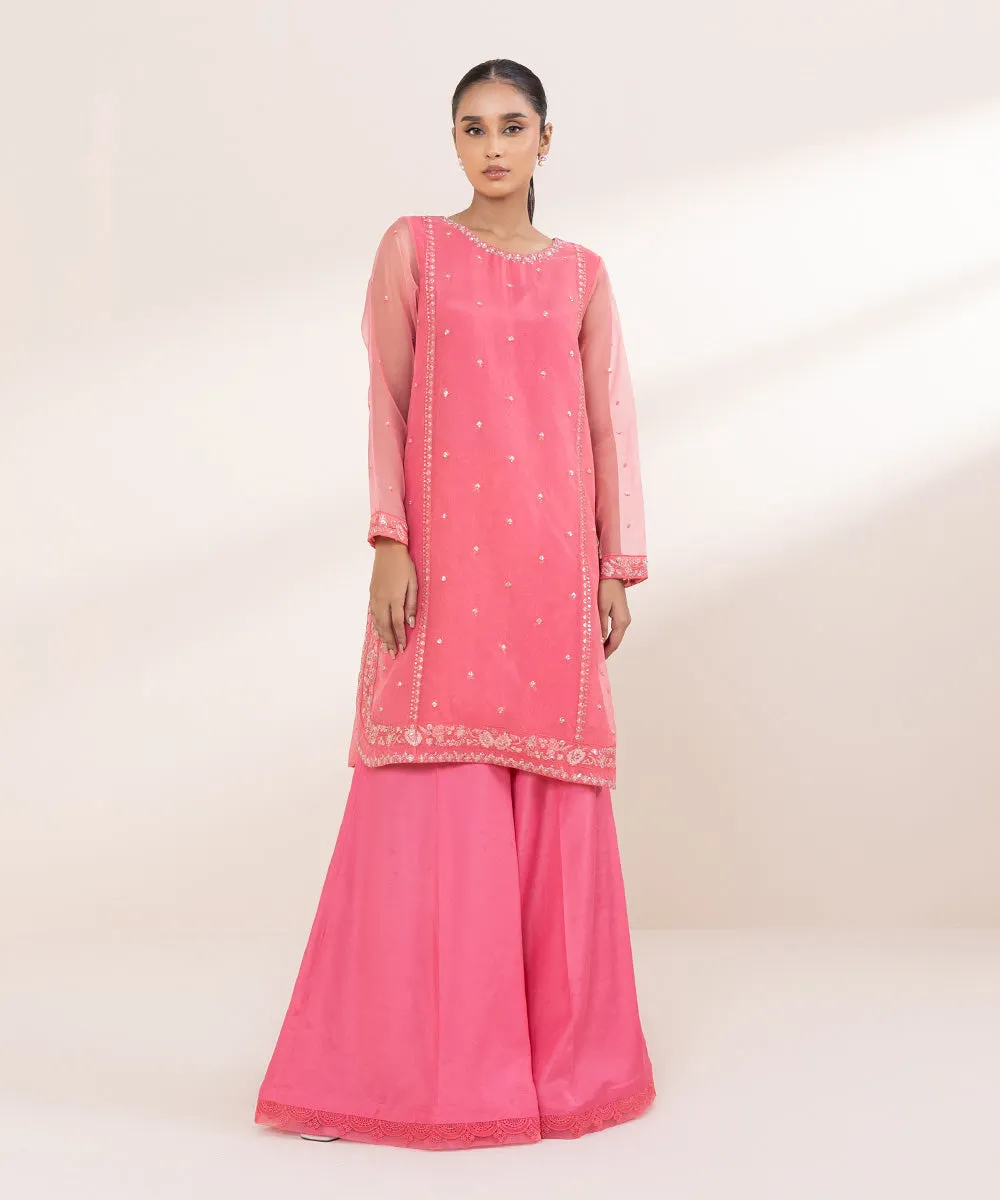 2 Piece - Embroidered Organza Suit