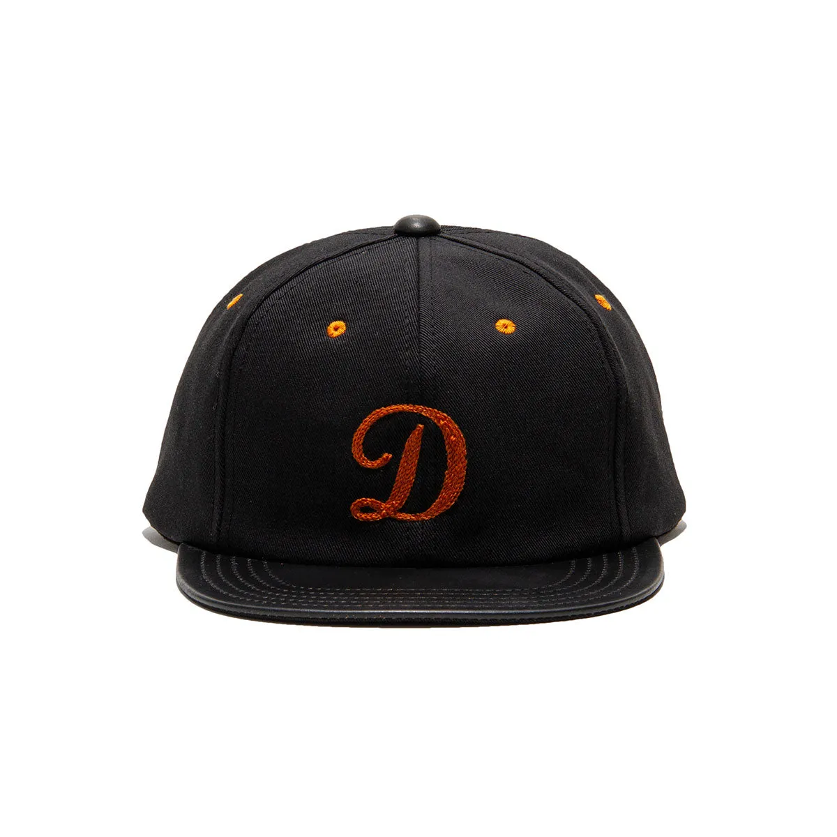 2 TONE LEATHER COTTON CAP - Black