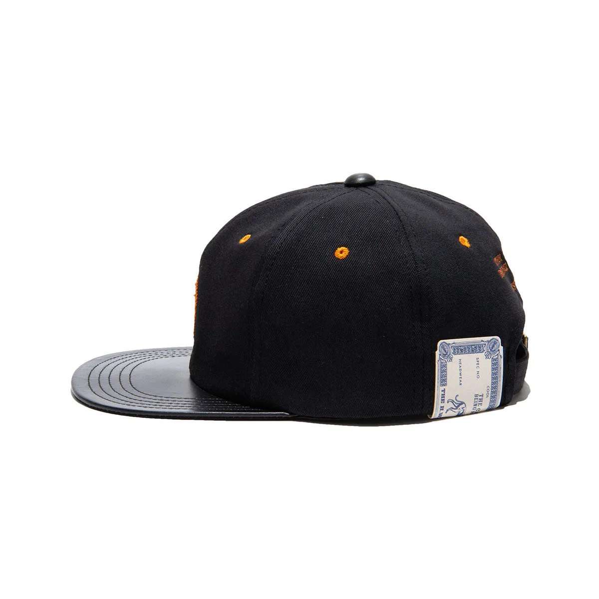 2 TONE LEATHER COTTON CAP - Black