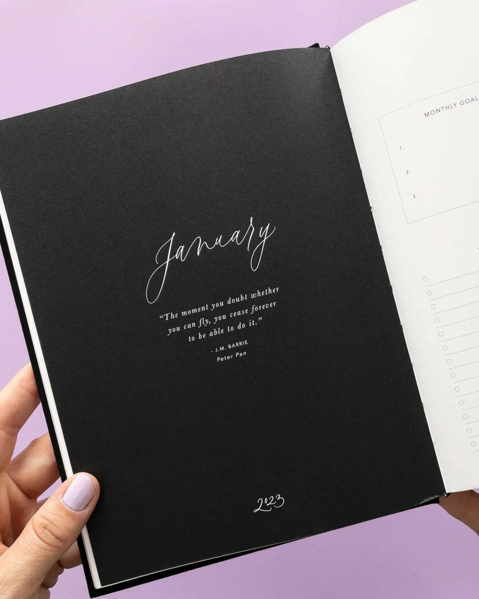 2023 Weekly Planner - Black Cloth