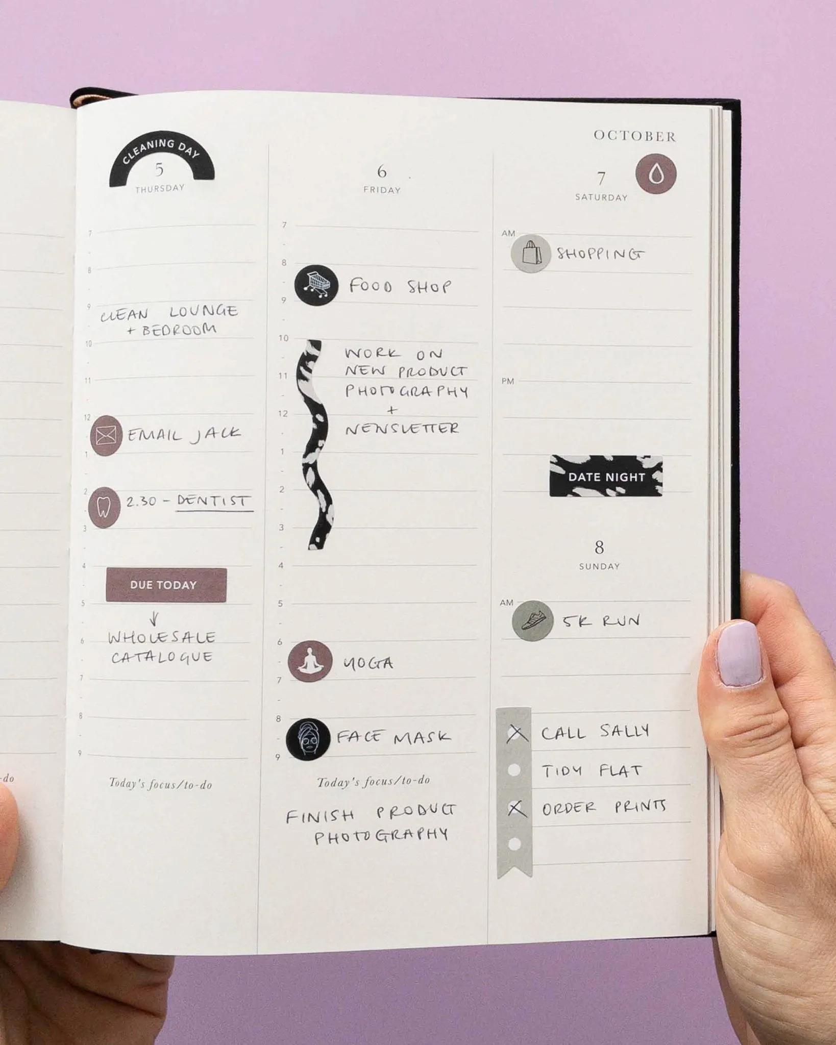 2023 Weekly Planner - Black Cloth