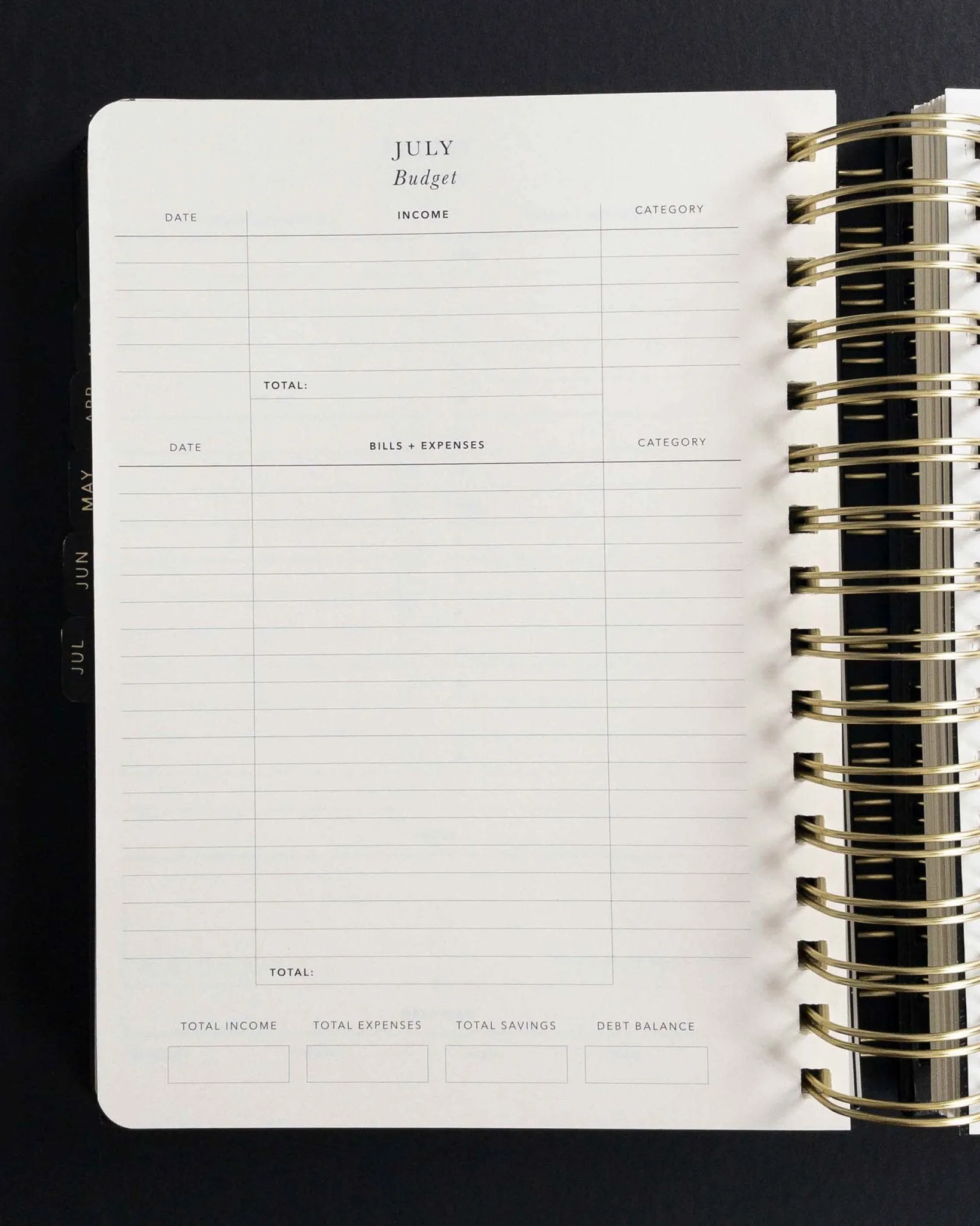 2023 Weekly Planner - Black Cloth