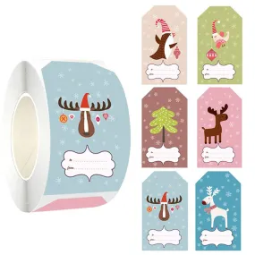 250 PCs Shaped 6 Figure Bird Elk Merry Christmas Christmas Stickers Gift Label tape