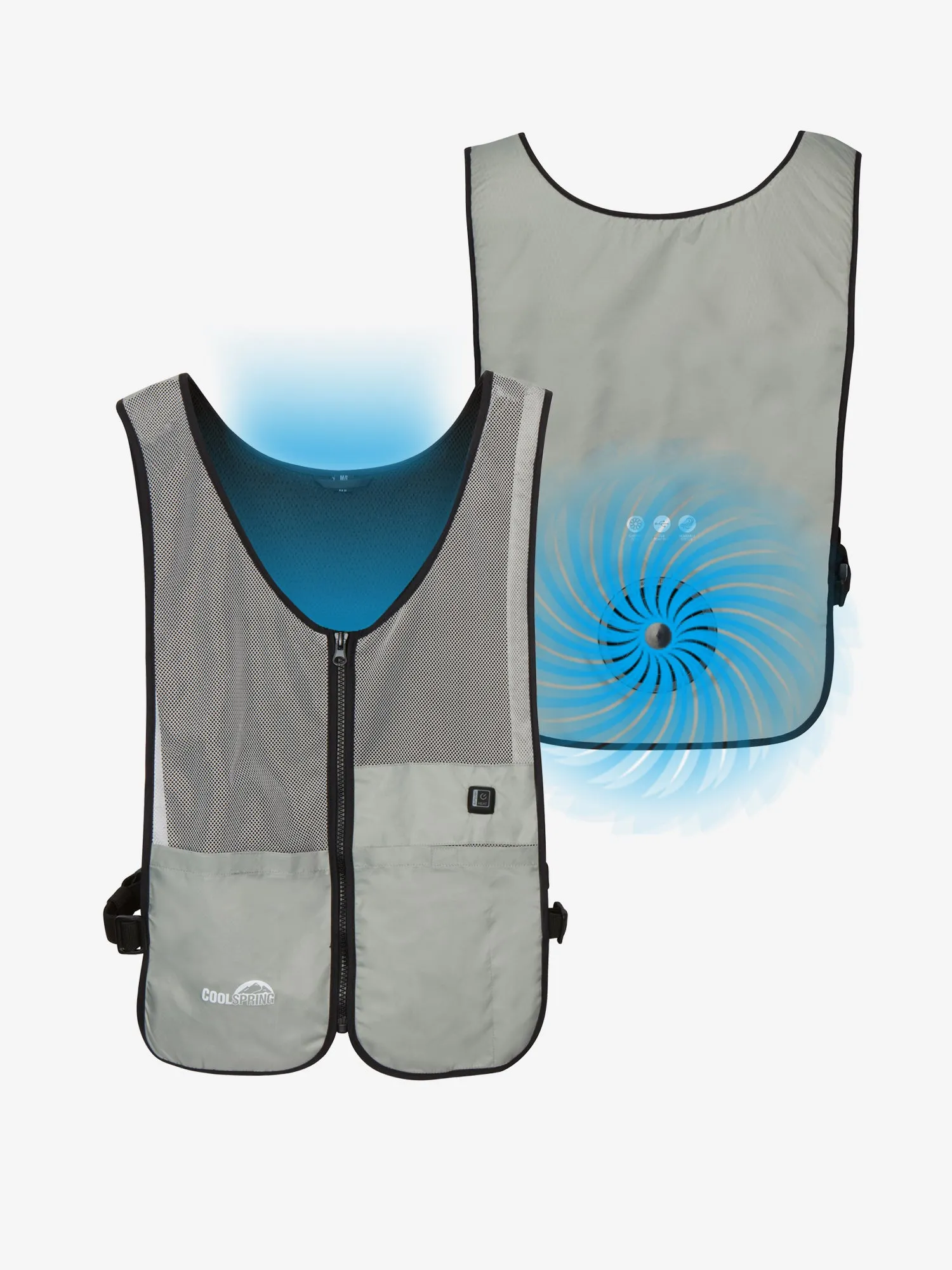 3 Speed Wearable Fan Cooling Vest  - Gray - FINAL SALE