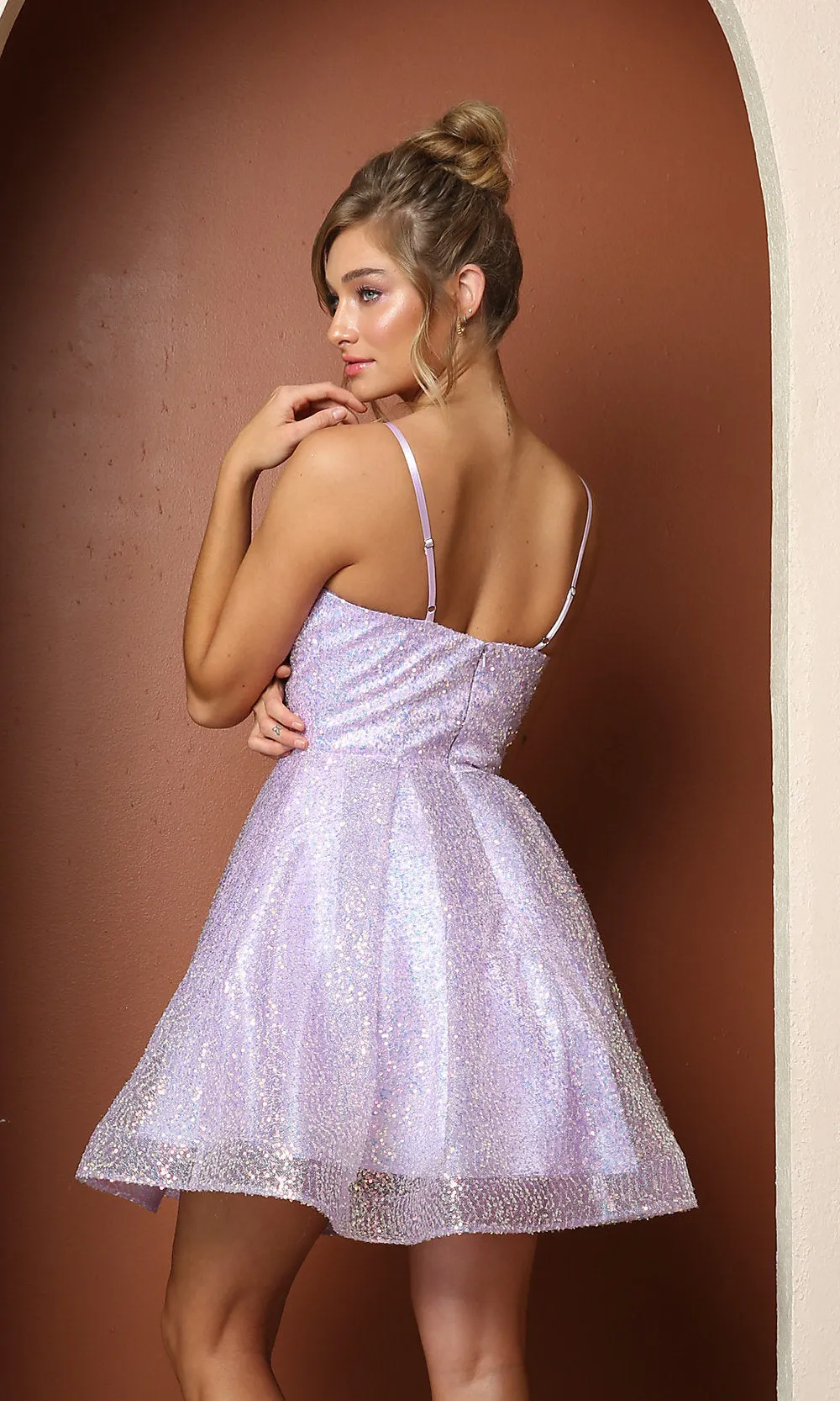 A-Line Sequin Short Sparkly Homecoming Dress