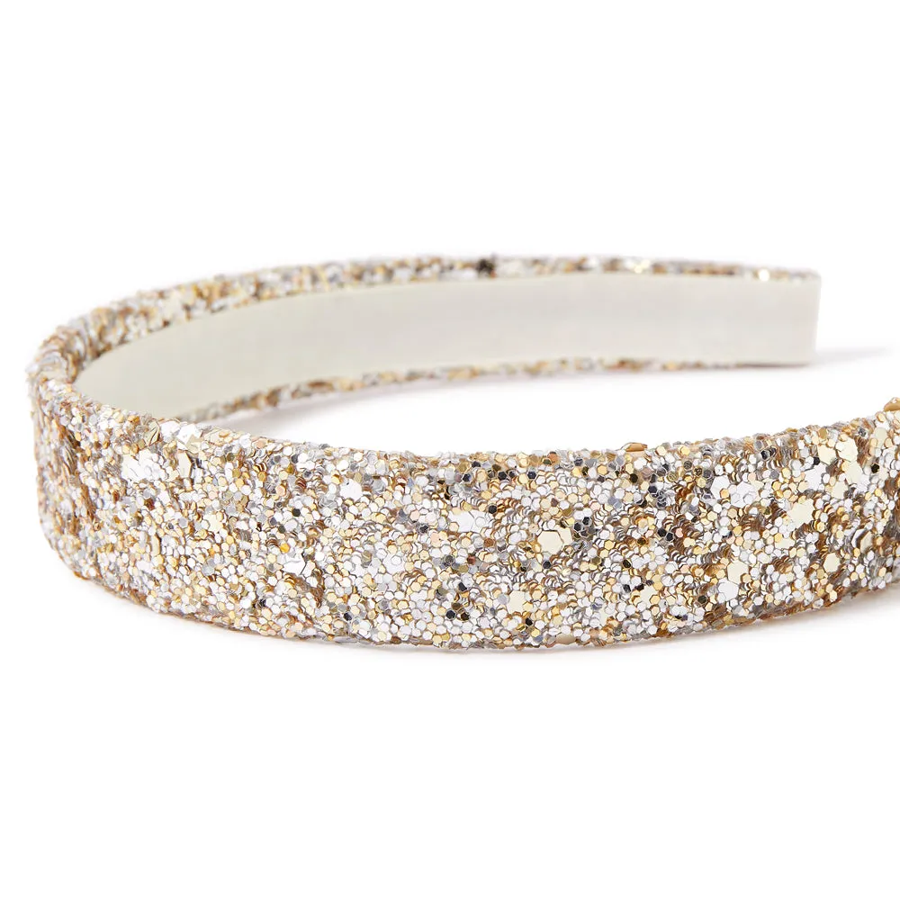 Accessorize London Girl's Gold Glitter Alice Hair Band