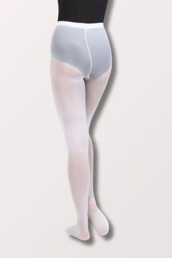 Adult Knit Waist Total Stretch Footed Tights (A80) - White