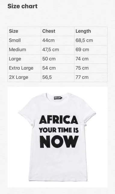 AFRICA your time is NOW adult t-shirt (white)