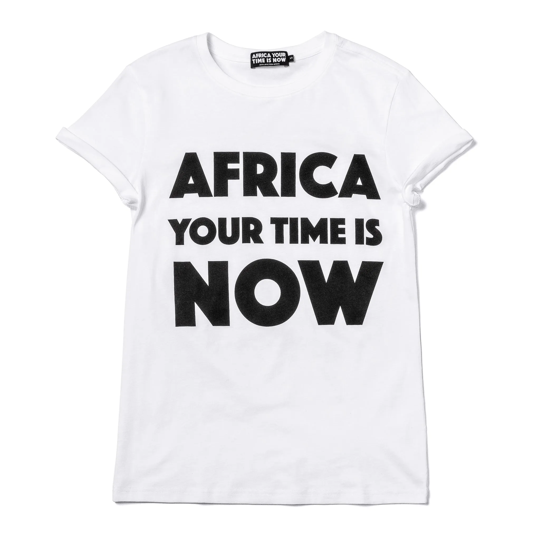 AFRICA your time is NOW adult t-shirt (white)