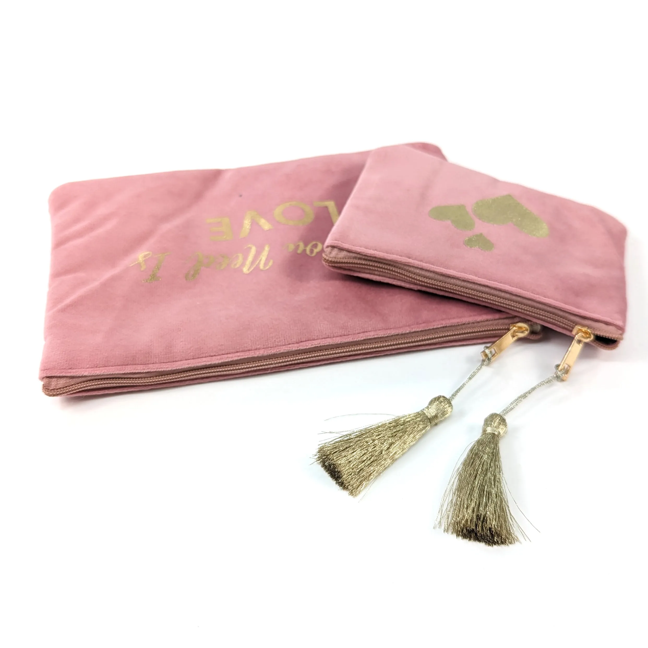 All You Need is Love' Set of 2 Velvet Bags/Purses