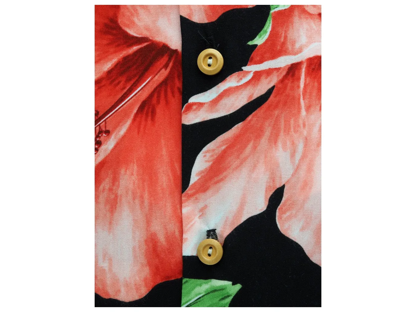 Aloha Shirt Hibiscus Blossom Black