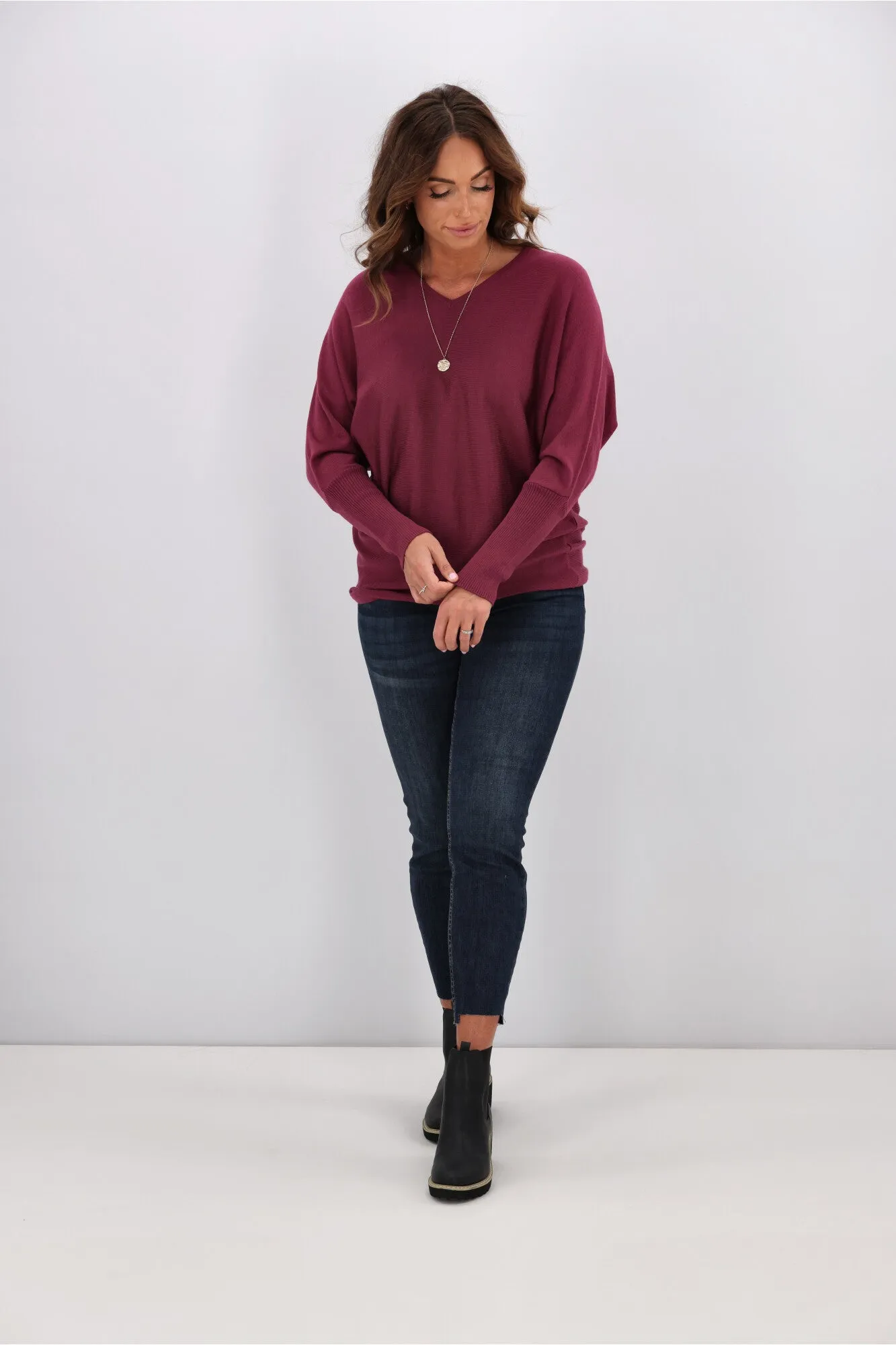 Alpine by Shine On Gigi Merino Batwing Top Orchid