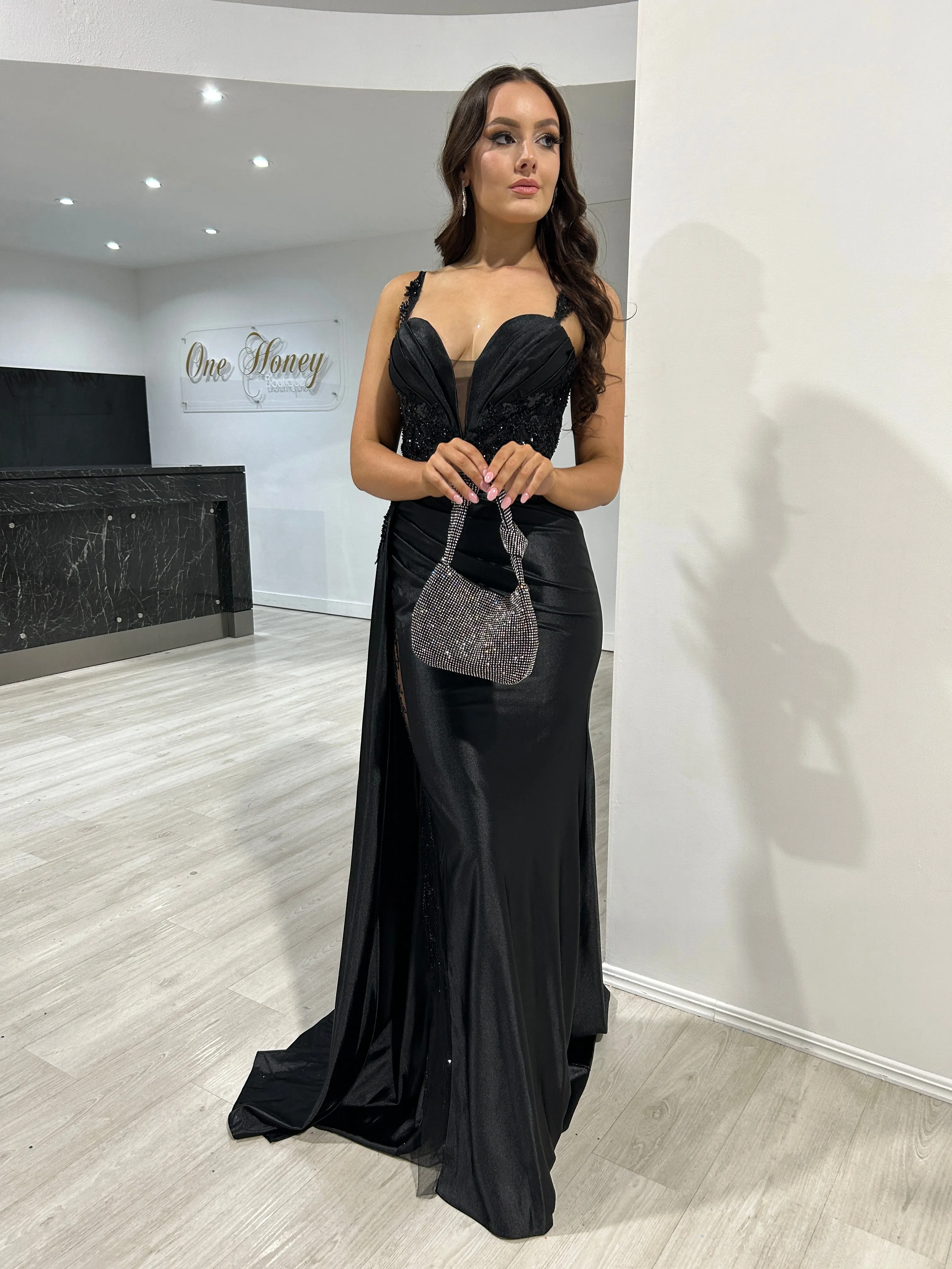 ANTONIA Embellished Corset Satin Mermaid Formal Dress