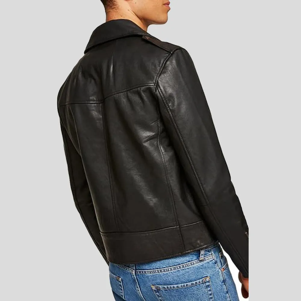 Aydan Black Motorcycle Leather Jacket