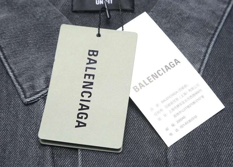 BALENCIAGA SPRAY PAINT LOGO DENIM JACKET