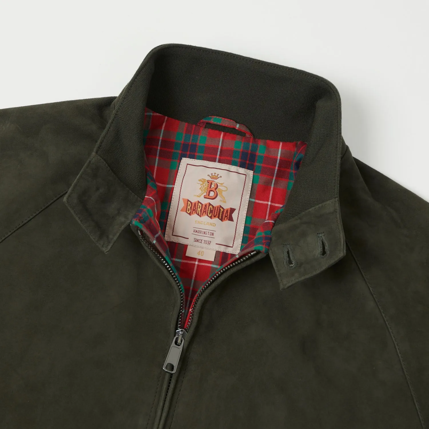 Baracuta G9 Suede Harrington Jacket - Green