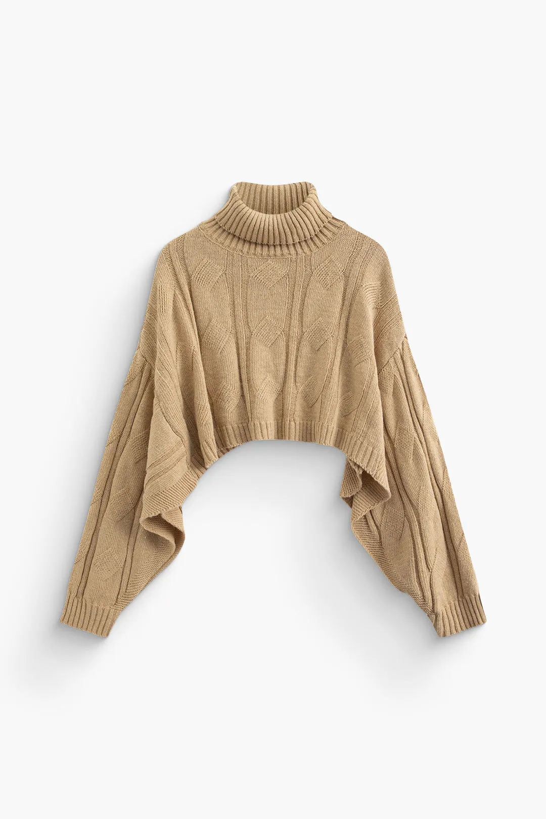 Basic Solid Knit Mock Neck Long-Sleeve Top