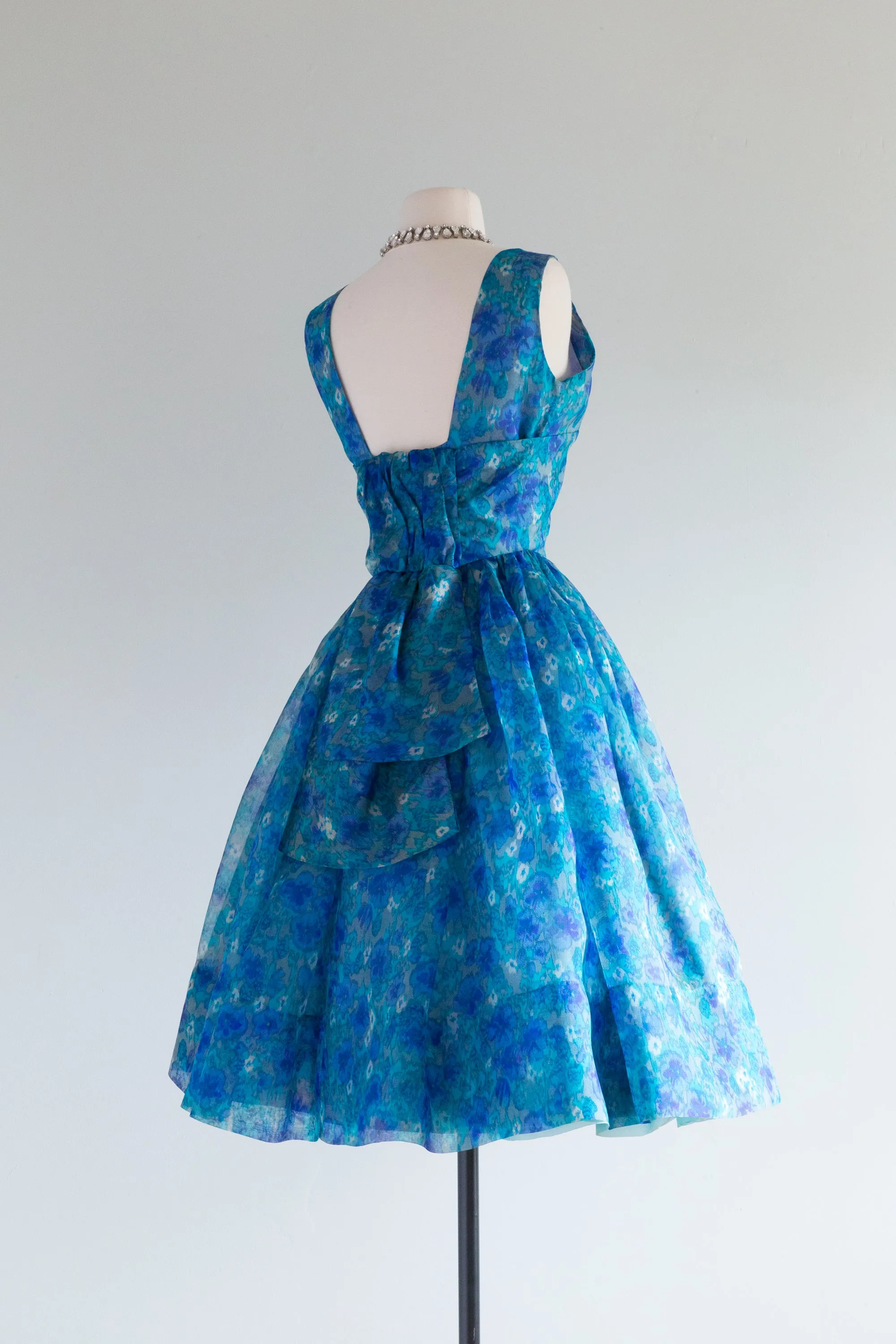 Beautiful Late 50's Lanz Silk Organza Cocktail Dress / XS