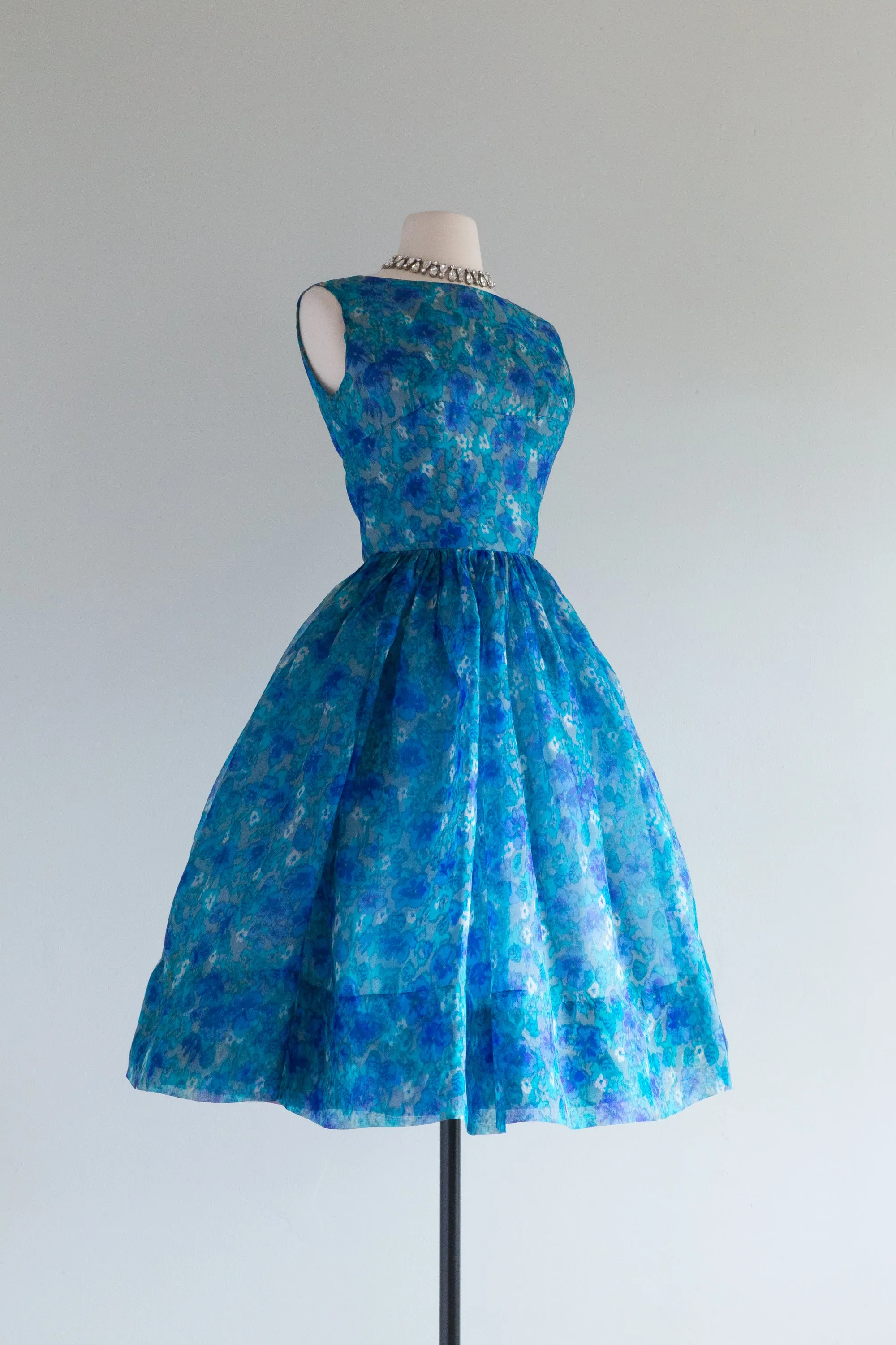 Beautiful Late 50's Lanz Silk Organza Cocktail Dress / XS