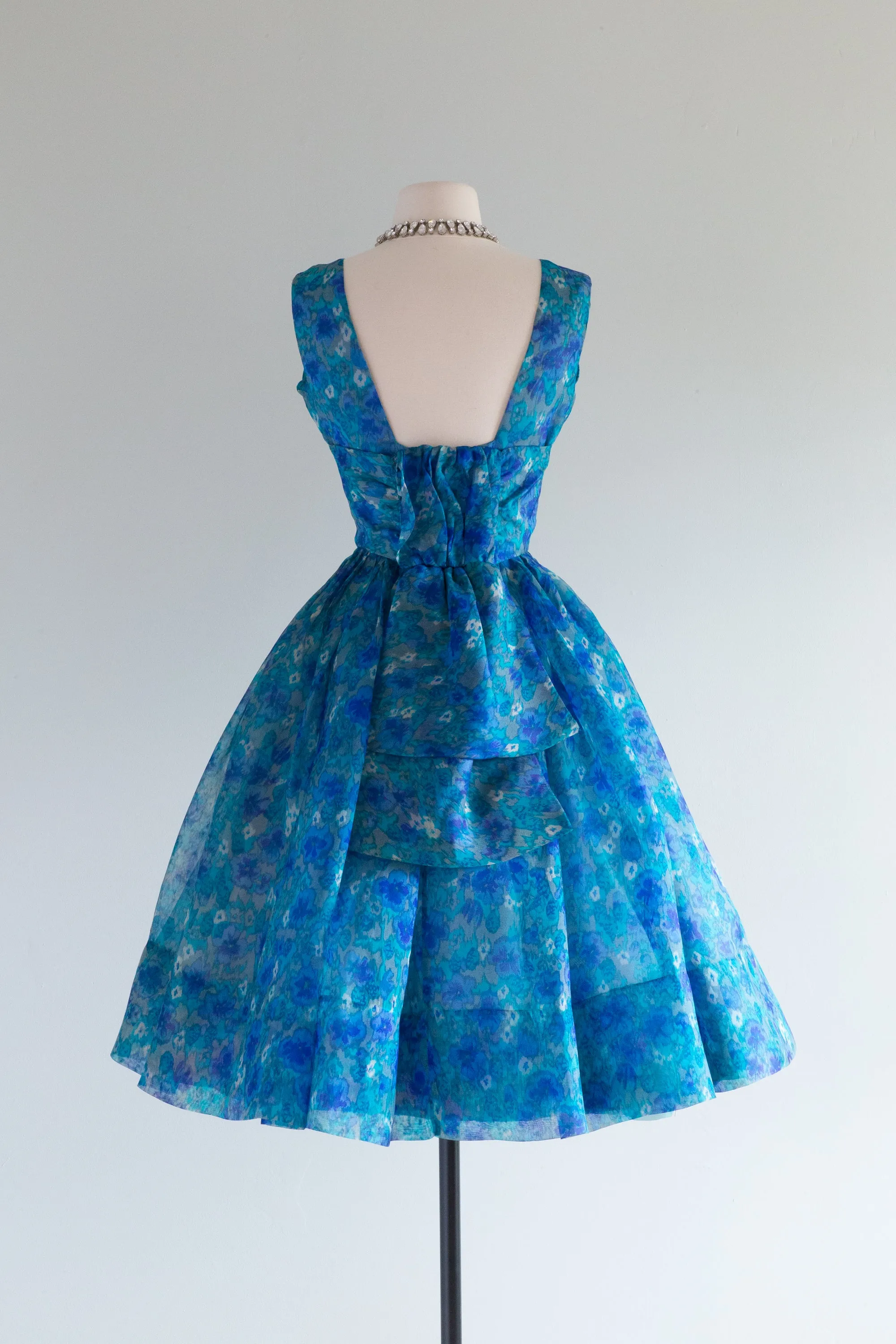 Beautiful Late 50's Lanz Silk Organza Cocktail Dress / XS