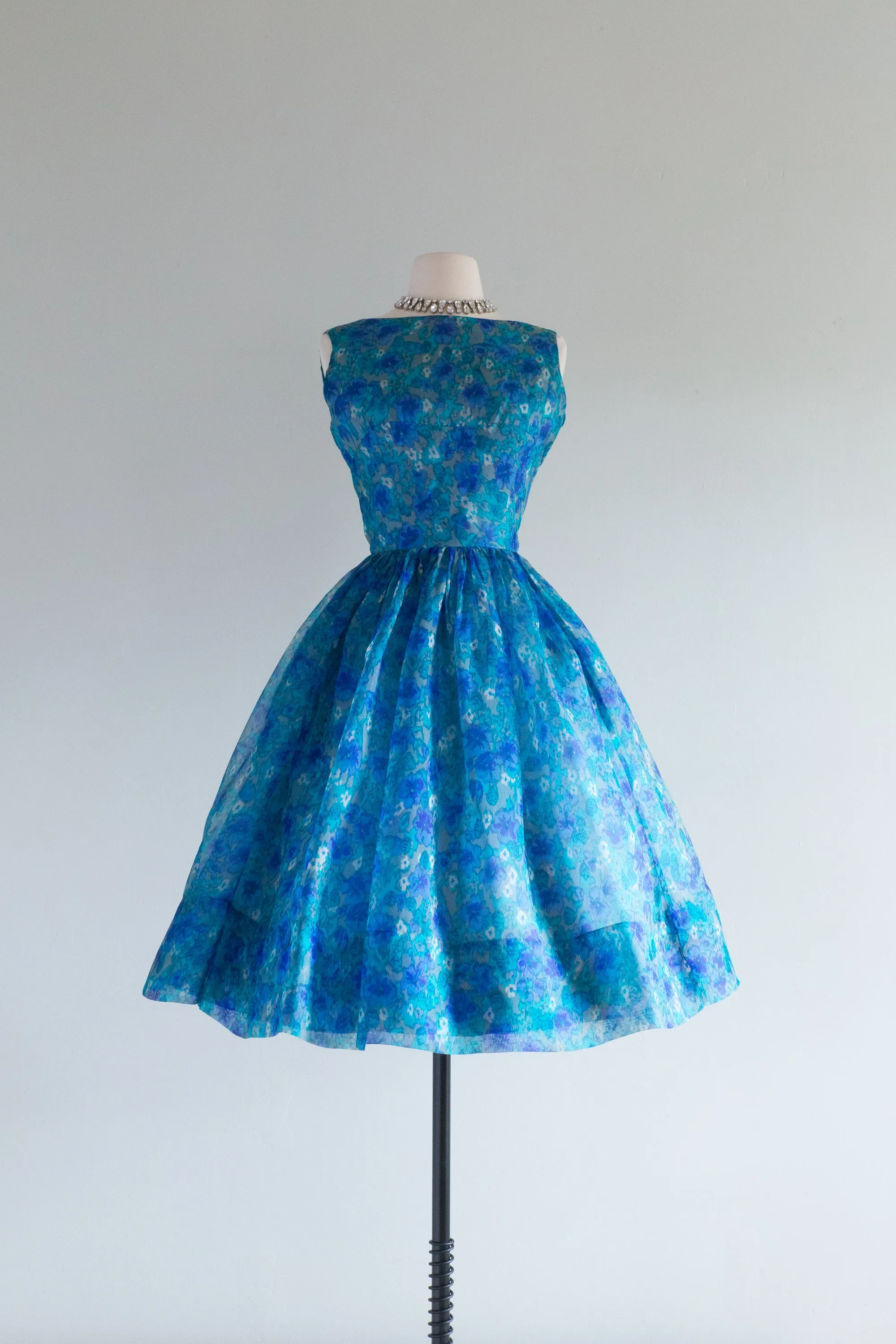 Beautiful Late 50's Lanz Silk Organza Cocktail Dress / XS