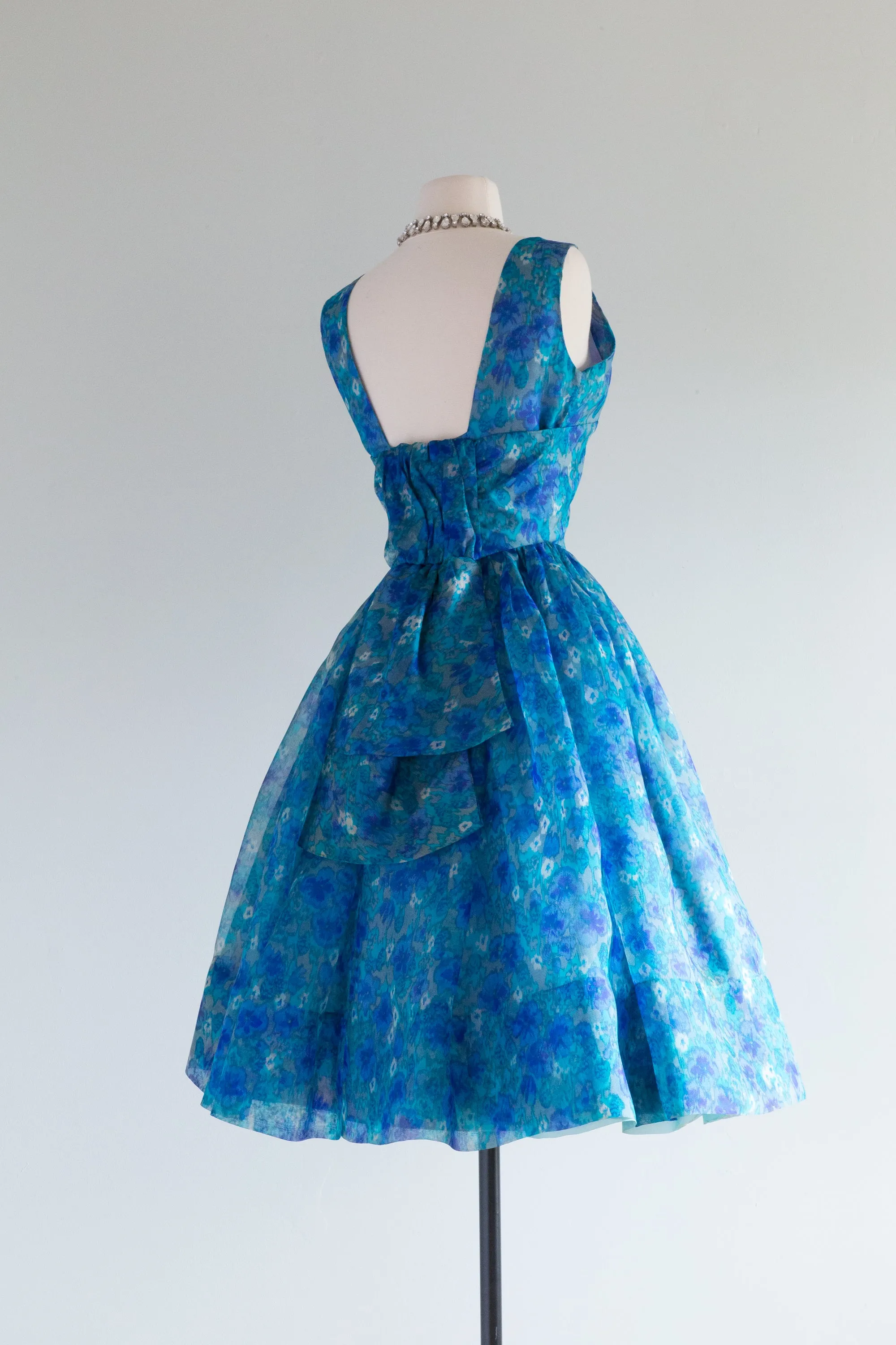 Beautiful Late 50's Lanz Silk Organza Cocktail Dress / XS