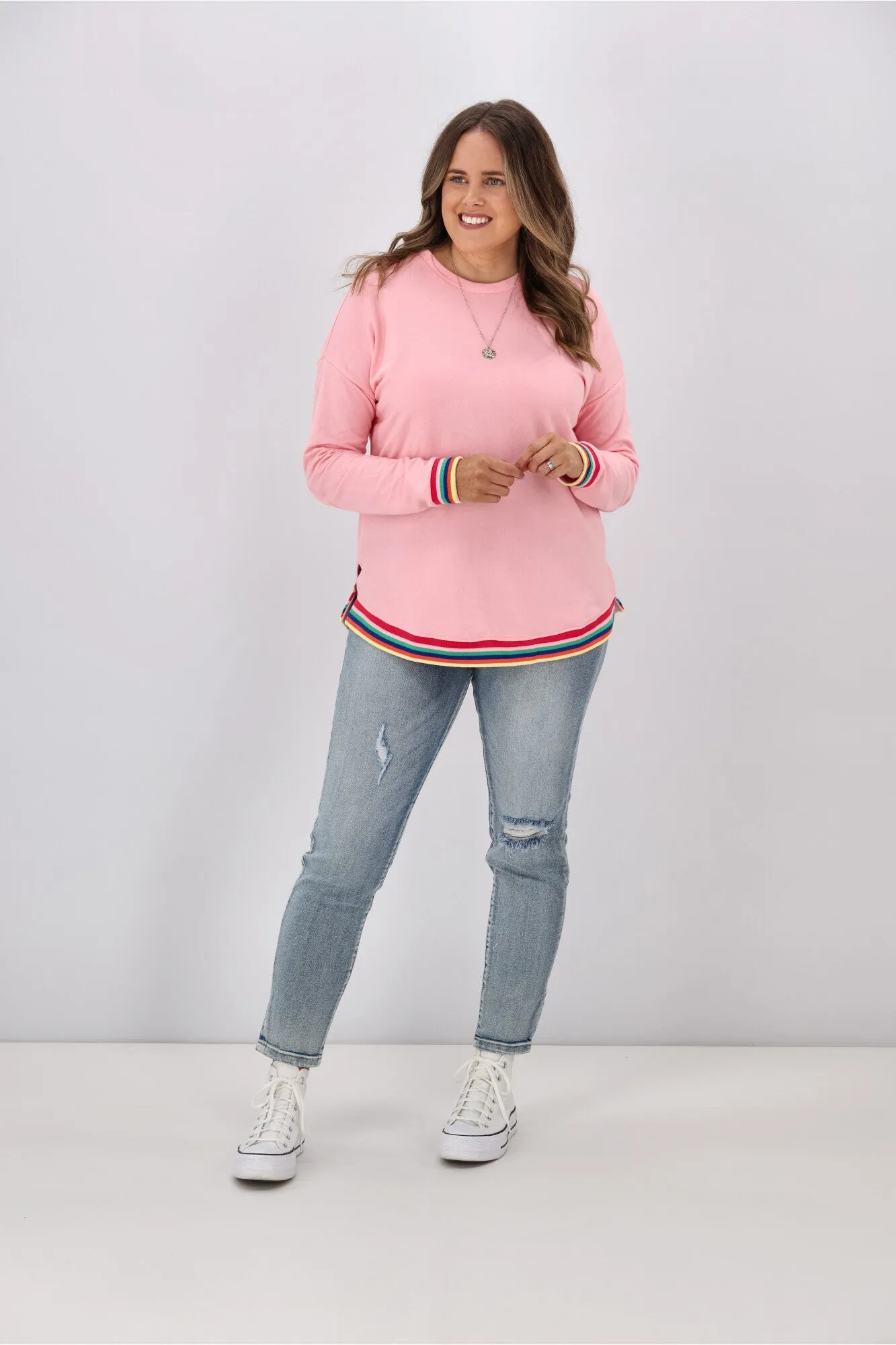 Betty Basics Lucy French Terry Sweat Baby Pink