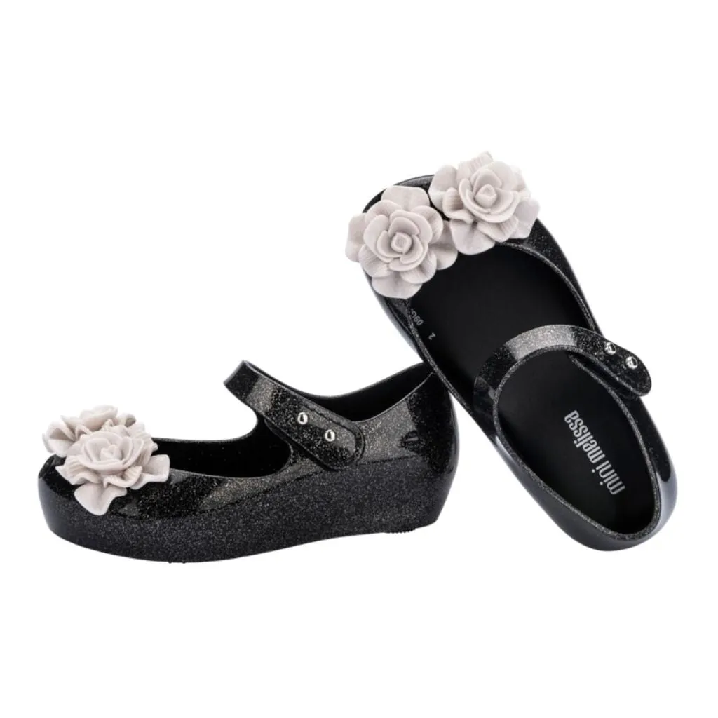 Black & White Flower Jelly Shoes