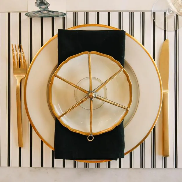 Black Ribbon Stripe Placemat Pack