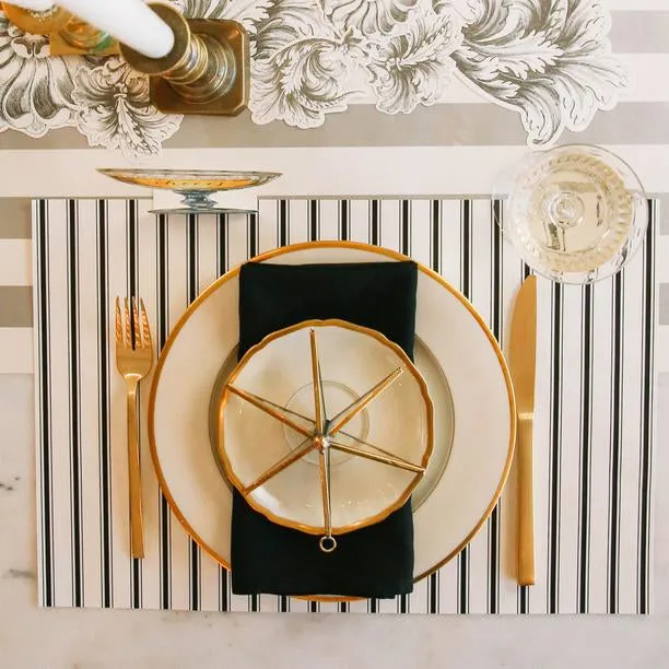 Black Ribbon Stripe Placemat Pack