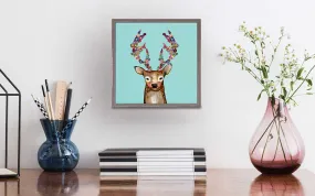 Blooming Buck Mini Framed Canvas