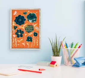 Blue Bouquet Mini Framed Canvas