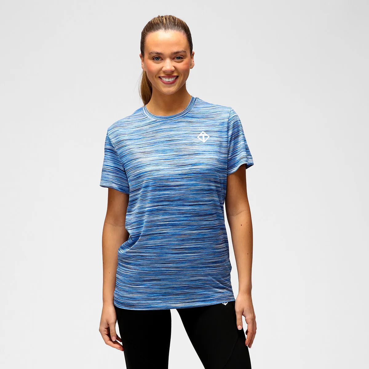 Blue Mix Space Dye Performance T-Shirt