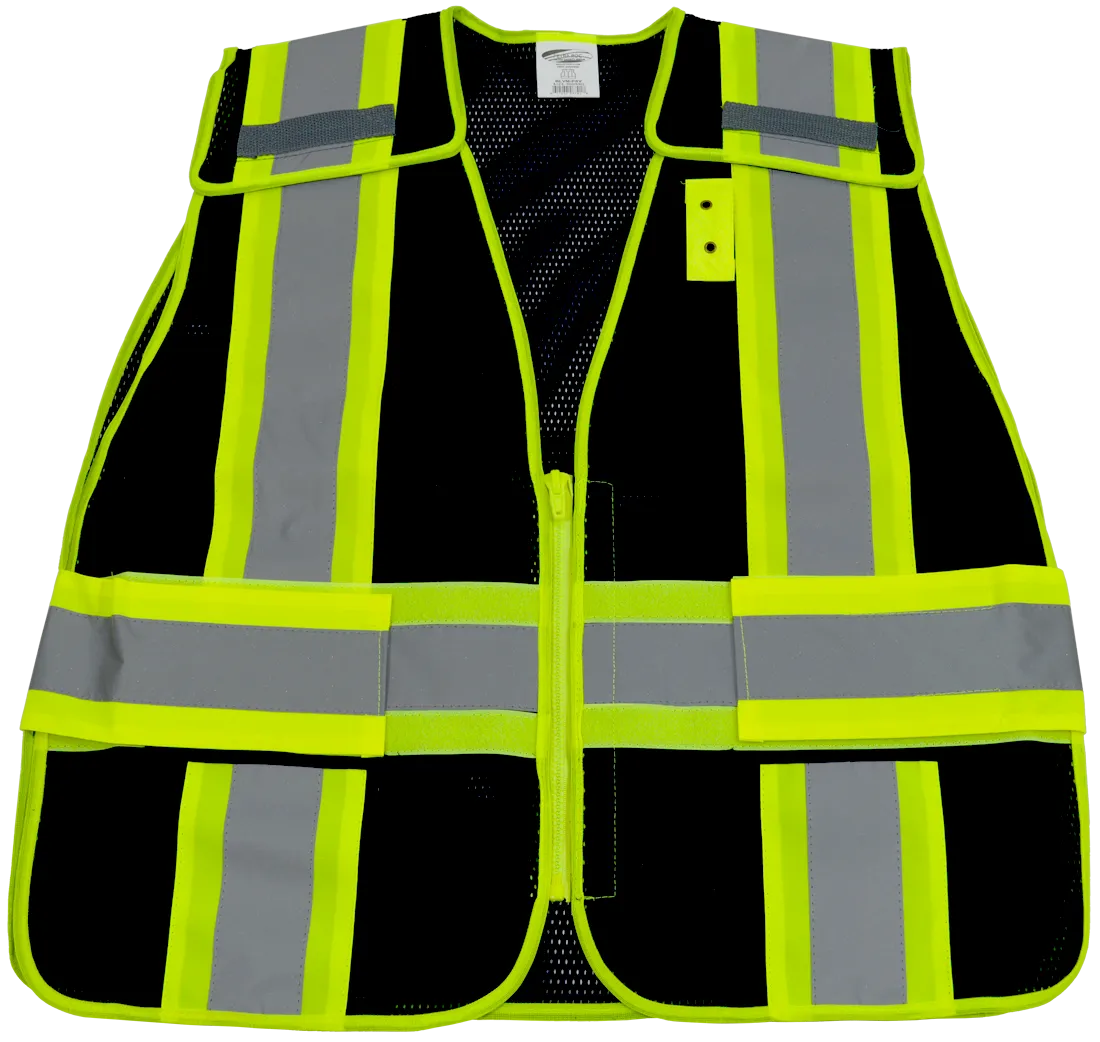 BLVM-PSV ANSI Type O Class 1 Navy Blue Mesh / Lime Green Contrast Expandable Breakaway Vest