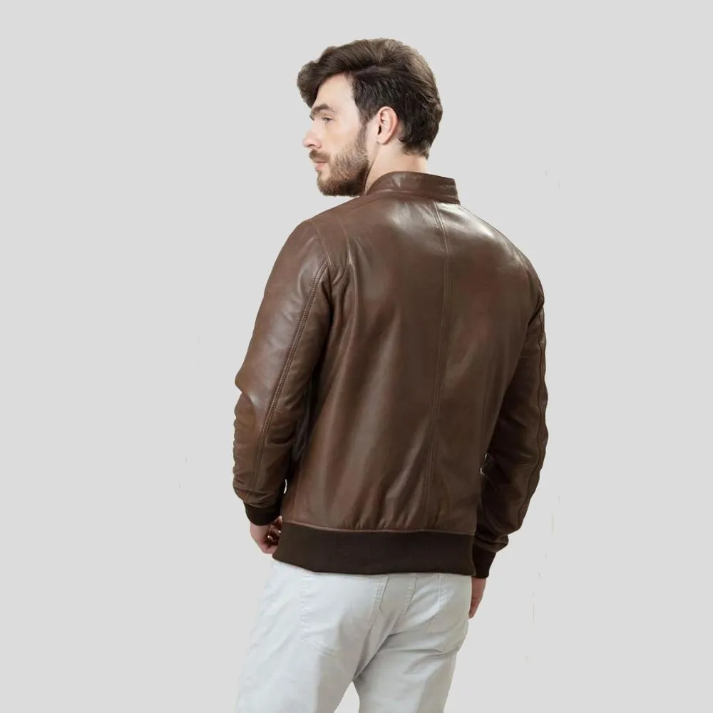 Bruce Brown Bomber Leather Jacket