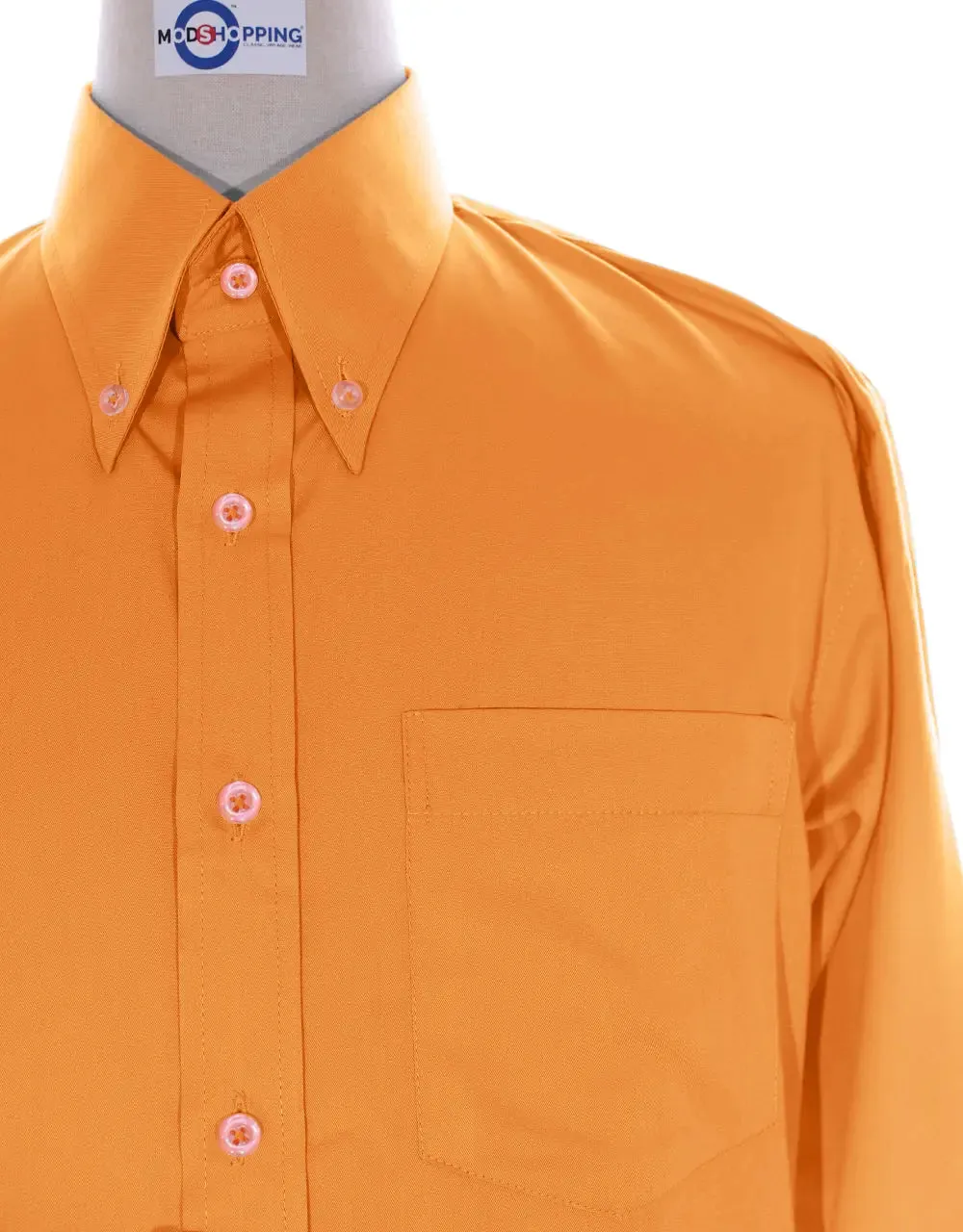 Button Down Orange Color Shirt