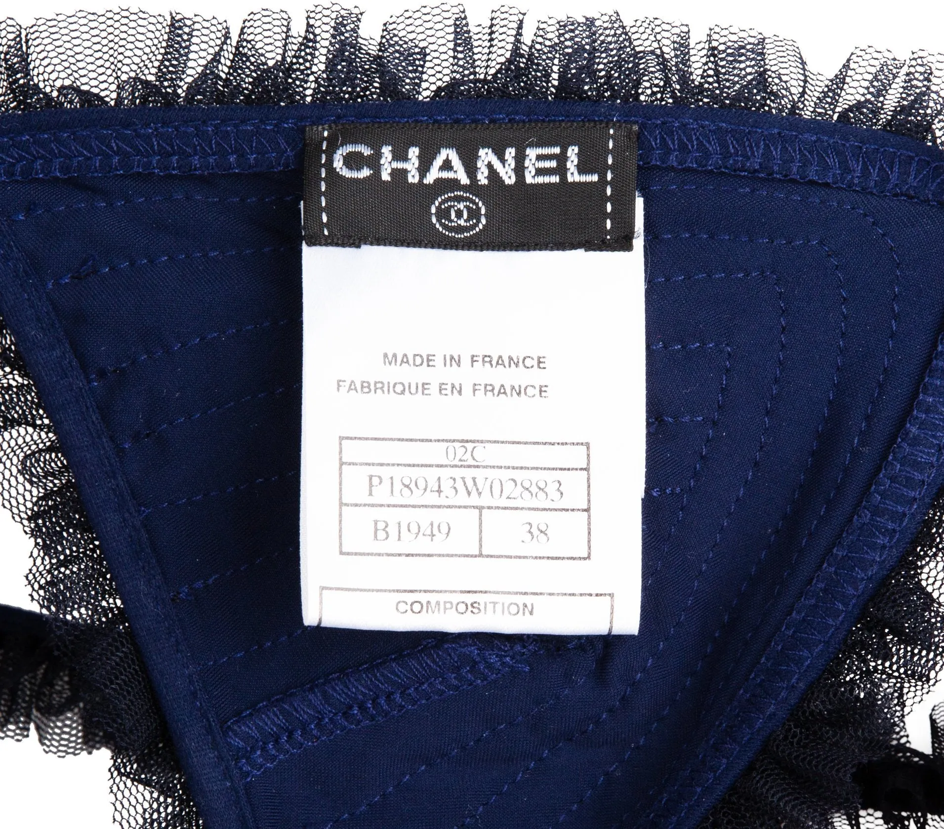 Chanel Spring 2002 Camellia Tulle Logo Bikini