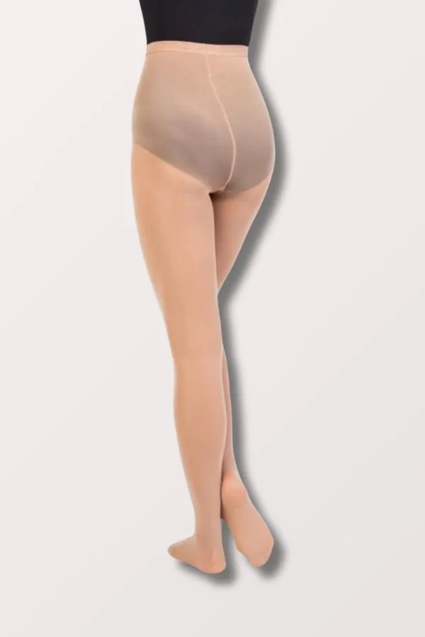 Children's TotalSTRETCH Footed Dance Tights (Elastic Waistband) - Light Suntan