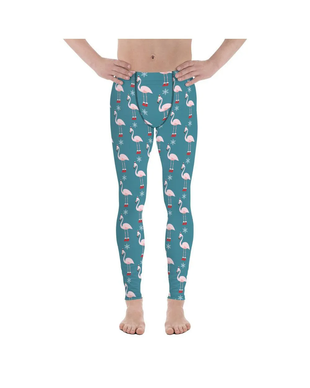 Christmas Flamingo Patterned Meggings