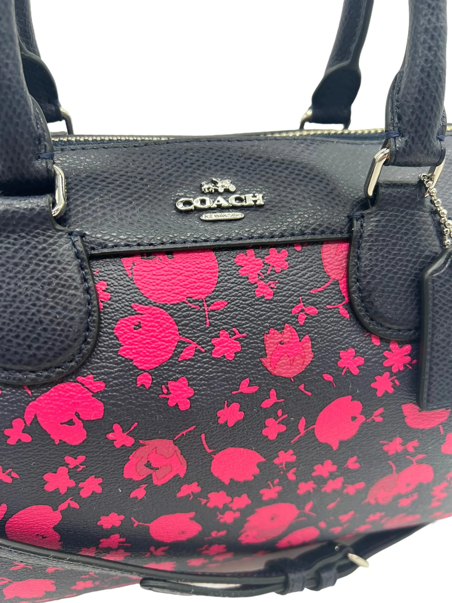 Coach Midnight & Pink Ruby Mini Bennett Prairie Calico Bag