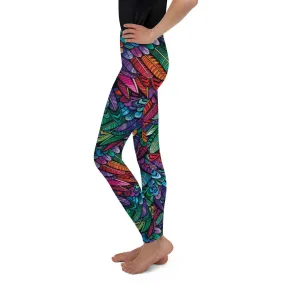 Colorful Feathers Youth Leggings