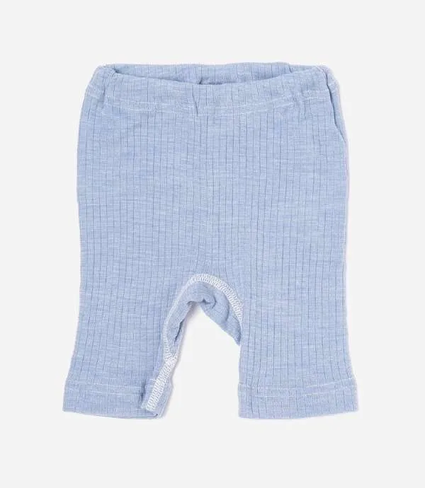 Cosilana Organic Cotton/Wool/Silk Rib Underpants CYCLIST STYLE, Blue Melange