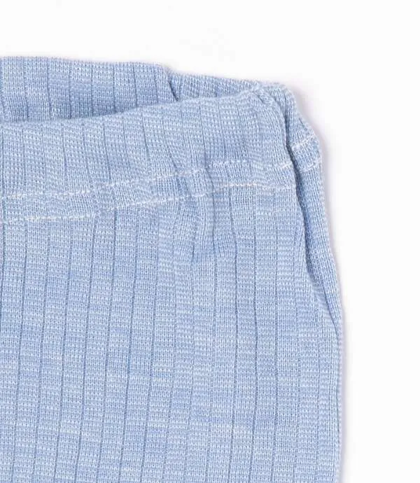 Cosilana Organic Cotton/Wool/Silk Rib Underpants CYCLIST STYLE, Blue Melange