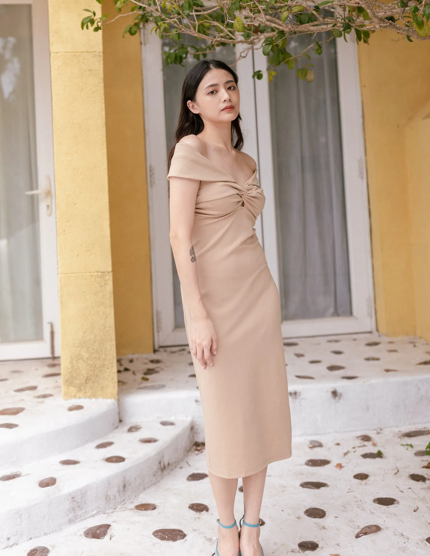 Courtney Dress in Beige